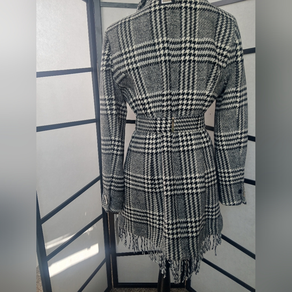 Black and White Plaid Coat Calvin Klein - Picture 2 of 7